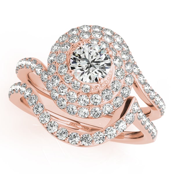 Certified 1.25 Ctw SI2/I1 Diamond 14K Rose Gold Bridal Wedding Set Ring: Center Diamond Approx Weight: 0.50 Ctw (Round Cut) Center Color: J-K Center Stone Clarity: SI2/I1 Center Stone Setting: Prong Side Stone 0.75 Ctw Side Stone Color: J-K Stone Clarity: SI2/I1 Stone Sett