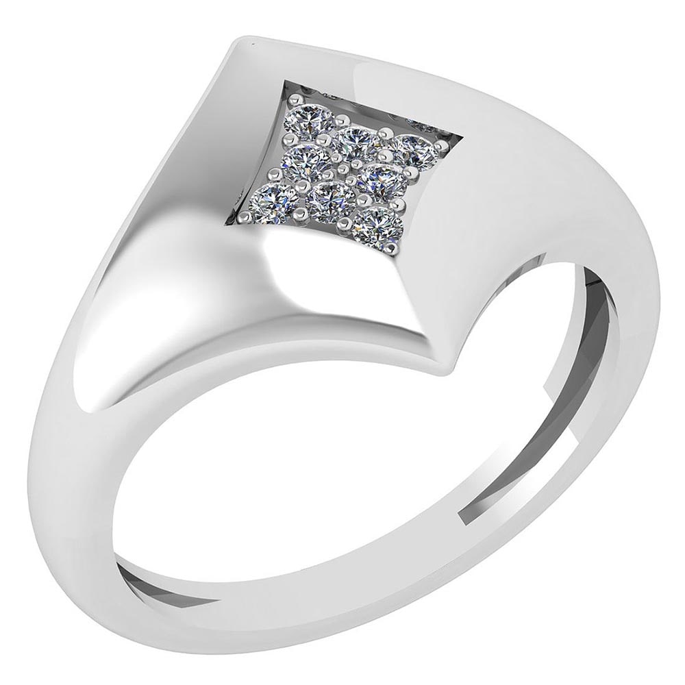 Certified 0.11 Ctw Diamond VS/SI1 Ring 14K White Gold Made In USA (1 of 1)