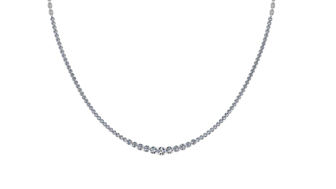 Certified 10.24 Ctw SI2/I1 Diamond 14K White Gold Necklace (1 of 1)