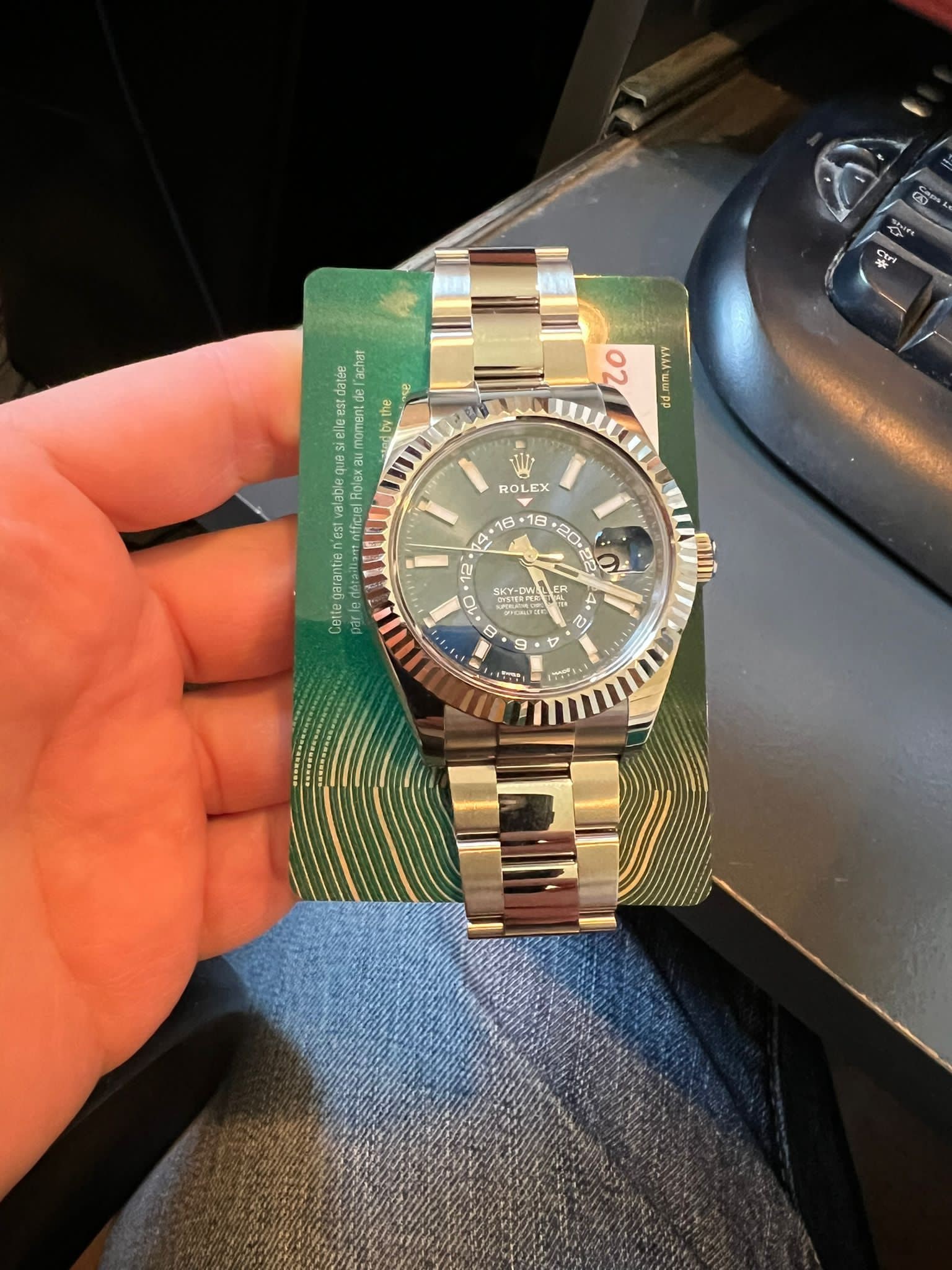 Rolex Sky Dweller Blue Dial 41mm OysterBand Comes with Box & Papers: Sky Dweller Blue Dial 41mm OysterBand Comes with Box & Papers #PAPPS12656v8