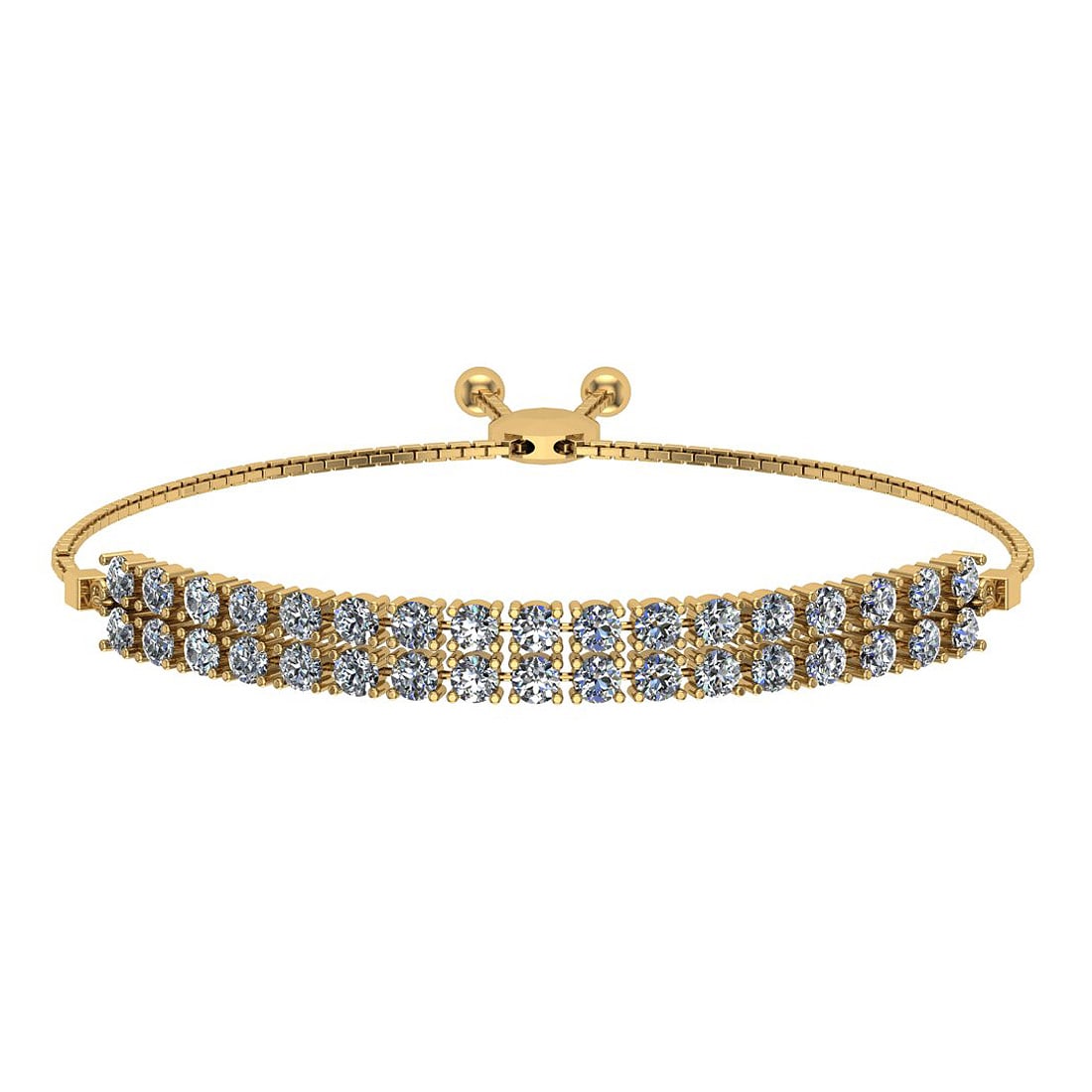 0.54 Ctw SI2/I1 Diamond Prong Set 14K Yellow Gold Slide Bracelet: Center Diamond Weight : 0.54 Ctw (Round Cut) Center Diamond Color :- J-K Center Clarity : SI2/I1 Stone Setting : Prong Metal Weight : Approx 5.80 Gram 14K Yellow Gold Slide Bracelet MJ2675-1SB #PAPPS4