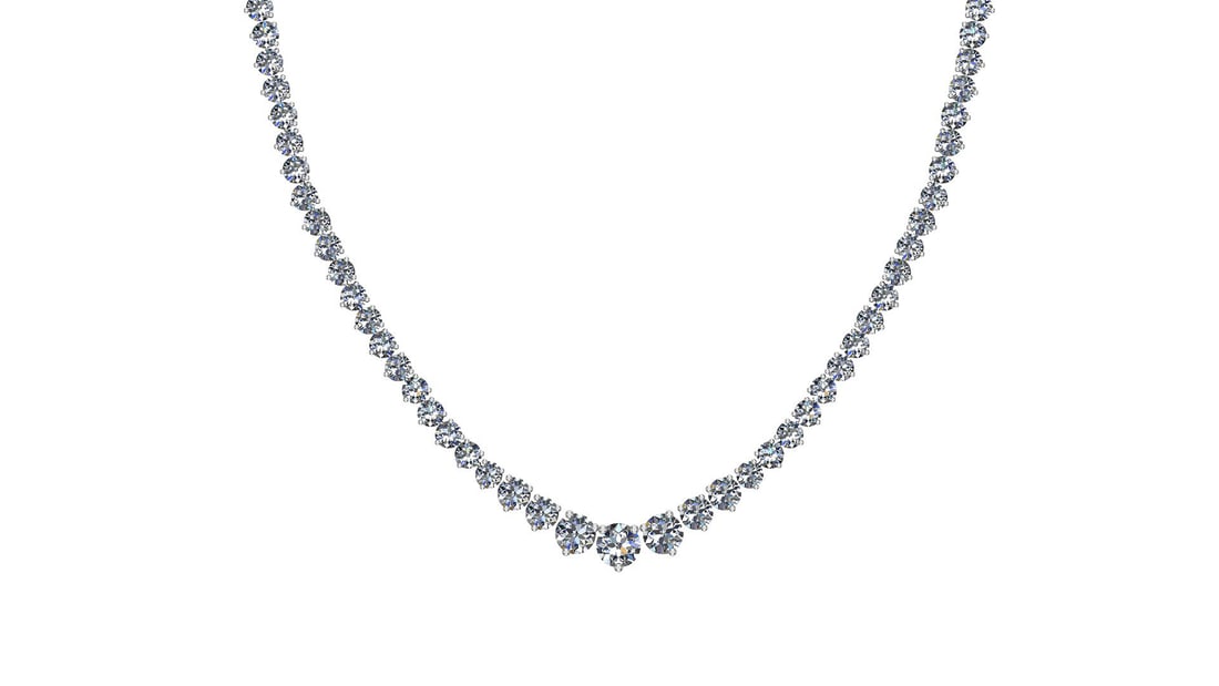 Certified 5.63 Ctw SI2/I1 Diamond 14K White Gold Necklace (1 of 1)