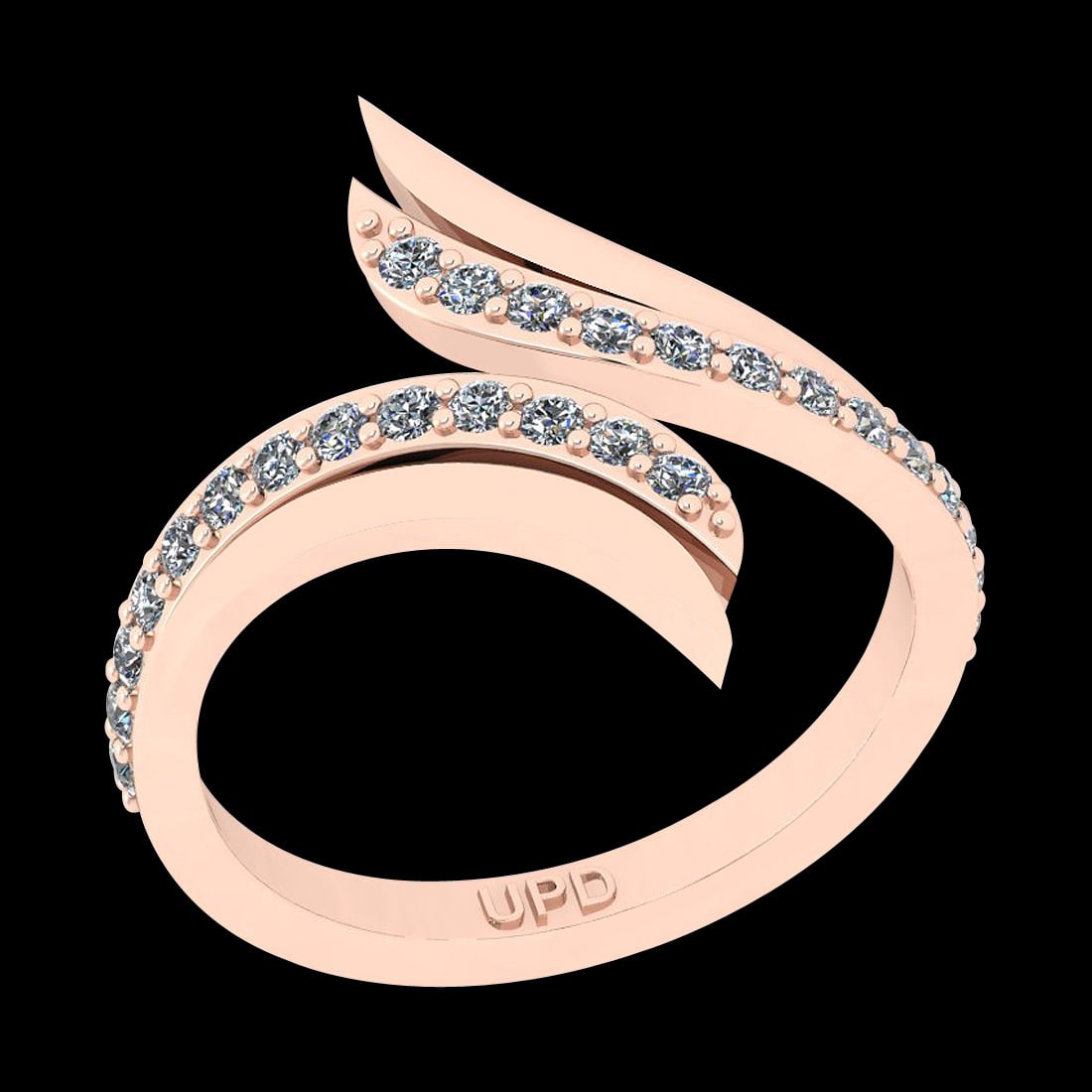 0.36 Ctw i2/i3 Diamond 14K Rose Gold Eternity Bypass Ring: Center Diamond Weight : 0.36 Ctw (Round Cut) Center Diamond Color :- J-K Center Clarity : i2/i3 Stone Setting : Prong Metal Weight : Approx 3.50 Gram 14K Rose Gold Eternity Bypass Ring Current Ring Si