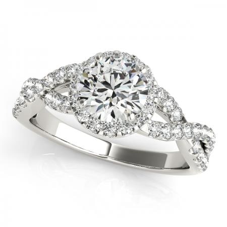 CERTIFIED PLATINUM 1.27 CTW J-K/VS-SI1 DIAMOND HALO ENGAGEMENT RING (1 of 1)