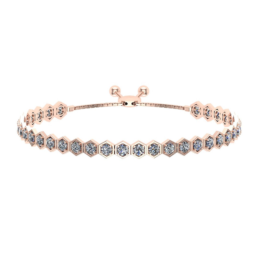 2.84 Ctw SI2/I1 Diamond Prong Set 14K Rose Gold Slide Bracelet: Center Diamond Weight : 2.84 Ctw (Round Cut) Center Diamond Color :- J-K Center Clarity : SI2/I1 Stone Setting : Prong Metal Weight : Approx 8.80 Gram 14K Rose Gold Slide Bracelet B410-2.5SB #PAPPS478