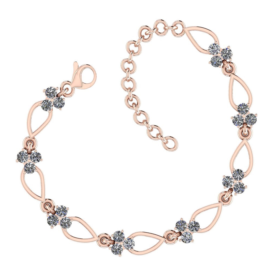 0.72 Ctw SI2/I1 Diamond Prong Set 18K Rose Gold Tennis Bracelet: Diamond Stone Weight ; 0.72 Ctw ( Round Cut ) Diamond Stone Color : White J-KDiamond Stone Clarity : SI2/I1 Stone Setting : Prong Metal Weight : Approx 8.90 Gram 18K Rose Gold Tennis Bracelet Size-