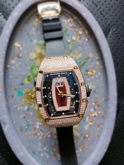 Richard Mille RM-037 Rose Gold w/factory diamonds unused with original box: Richard Mille RM-037 Rose Gold w/factory diamonds unused and unworn with original box and papers. For more information, please email us. #PAPPS94351v7