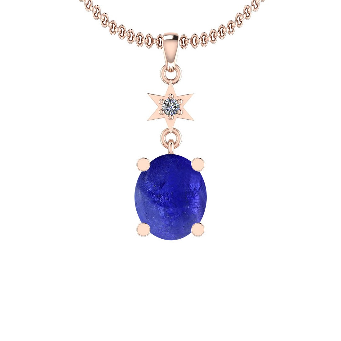 Certified 6.78 Ctw Tanzanite and Diamond I1/I2 14K Rose Gold Victorian Styl: Color Stone Approx Weight: 6.70 Ctw (1 pcs Oval Cabochon) Center Stone Color: Tanzanite Center Stone Setting: Prong Side Stone Approx Weight: 0.08 Ctw Side Stone Color: J-K Stone Clarity: I1/I2 Stone