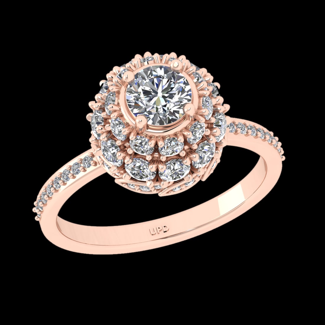 2.00 Ctw SI2/I1 Diamond 18K Rose Gold Engagement Ring: Center Diamond Weight :-: 0.90 Ctw ( Round Cut) Color :- G-H Clarity : SI2/I1 Center Stone Setting : Prong Side Diamond Weight Of Ctw 1.10 Ctw Color : G-H Clarity : SI2/I1 Stone Setting : Prong Metal