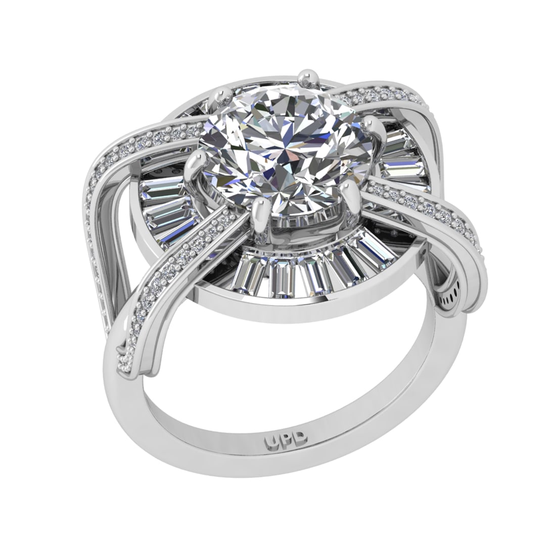 5.00 Ctw SI2/I1 Diamond 14K White Gold Engagement Ring: Center Diamond Weight :-: 2.50 Ctw ( Round Cut) Color :- J-K Clarity : SI2/I1 Center Stone Setting : Prong Side Diamond Weight Of Ctw 2.50 Ctw Color : J-K Clarity : SI2/I1 Stone Setting : Prong Metal