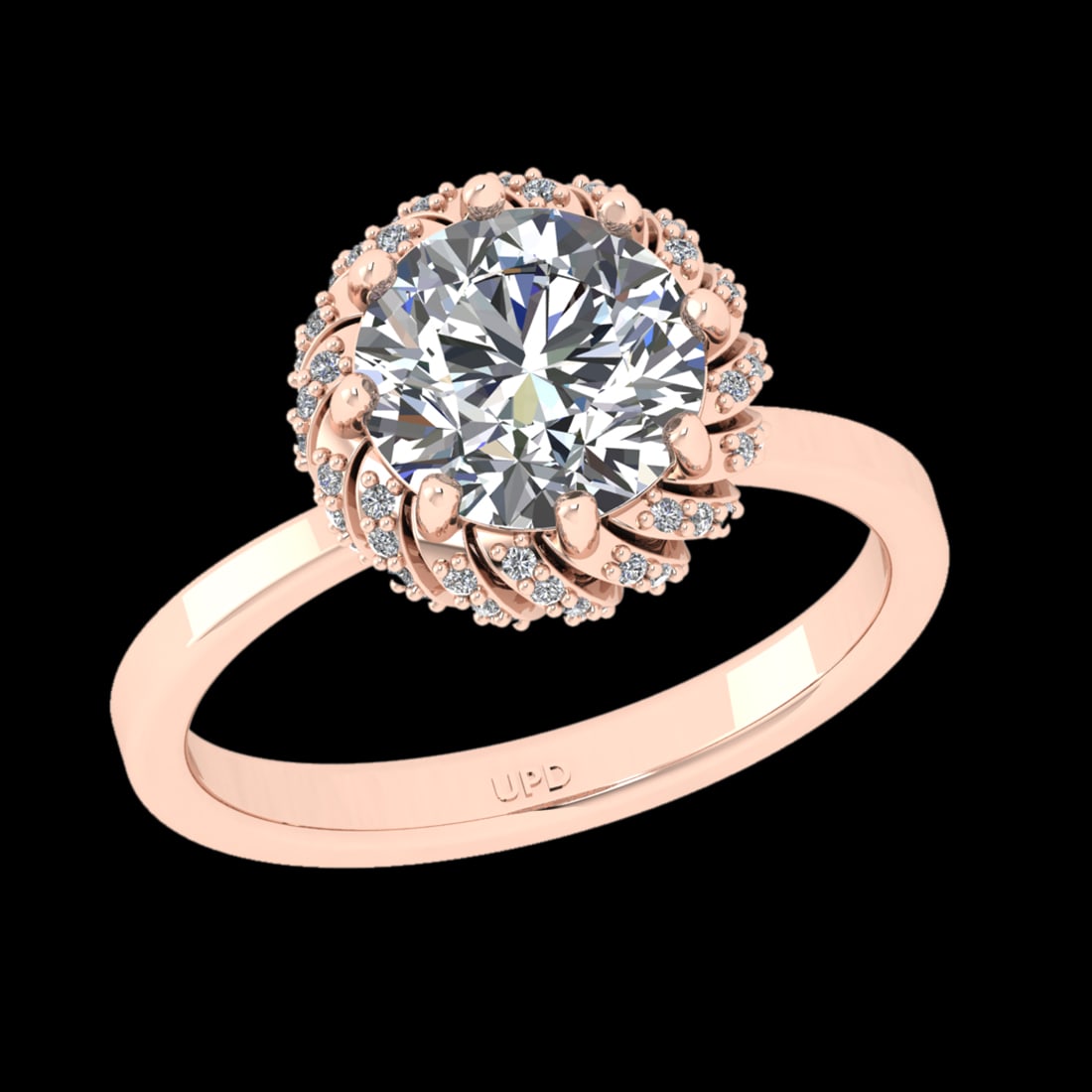 2.25 Ctw SI2/I1 Diamond 18K Rose Gold Engagement Ring: Center Diamond Weight :-: 2.00 Ctw ( Round Cut) Color :- G-H Clarity : SI2/I1 Center Stone Setting : Prong Side Diamond Weight Of Ctw 0.25 Ctw Color : G-H Clarity : SI2/I1 Stone Setting : Prong Metal