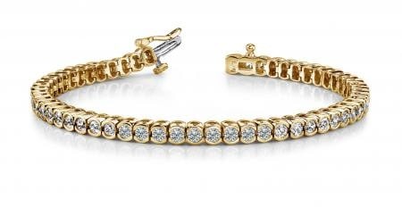 14K YELLOW GOLD 2 CTW G-H I1/I2 HALF BEZEL CONFIDENCE TENNIS BRACELET: 14K YELLOW GOLD 2 CTW G-H I1/I2 HALF BEZEL CONFIDENCE TENNIS BRACELET #PAPPS23447v5