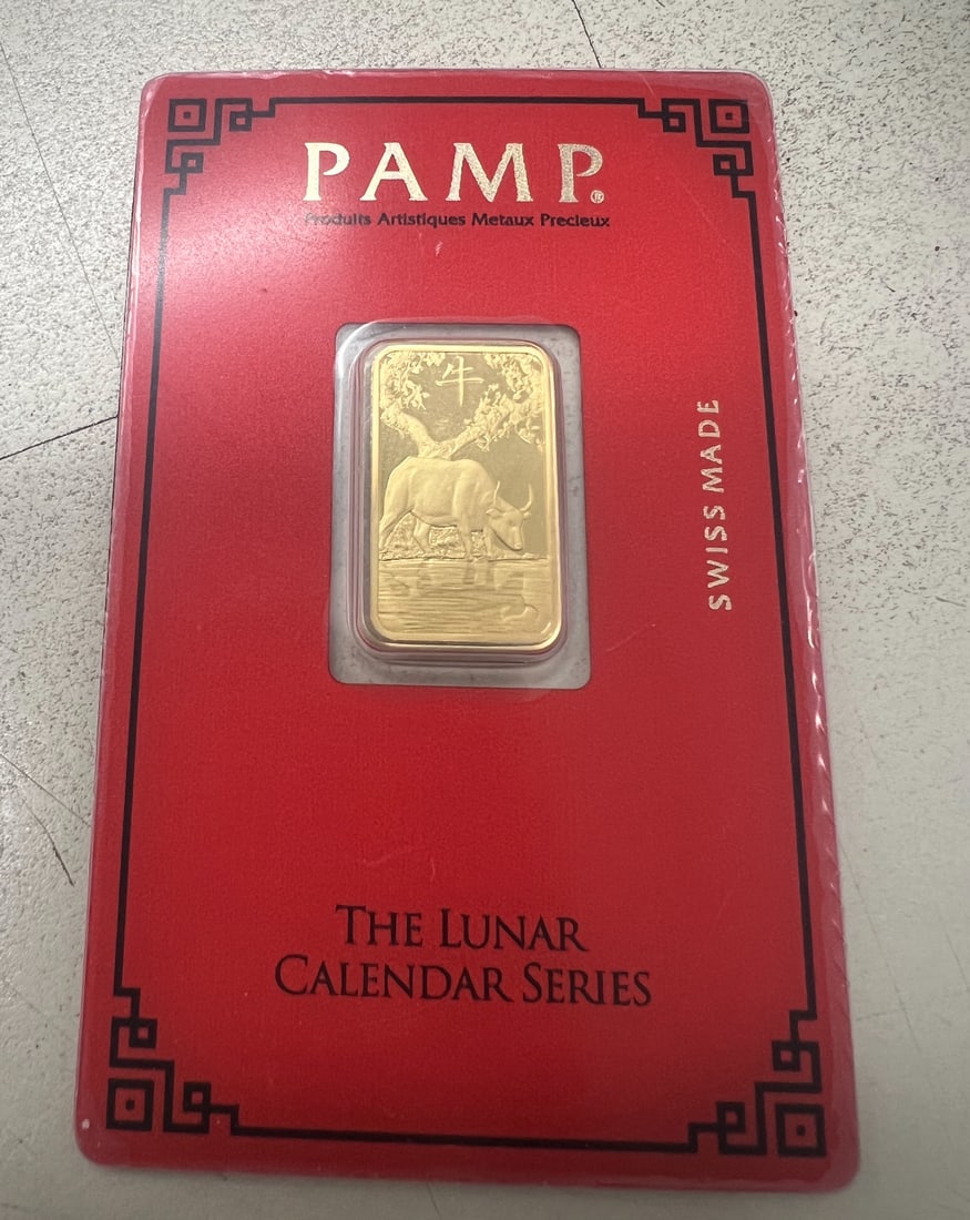 PAMP SUISSE LUNAR SERIES YEAR OF THE OX 5 GRAM GOLD BAR: PAMP SUISSE LUNAR SERIES YEAR OF THE OX 5 GRAM GOLD BAR #PAPPS22684v15
