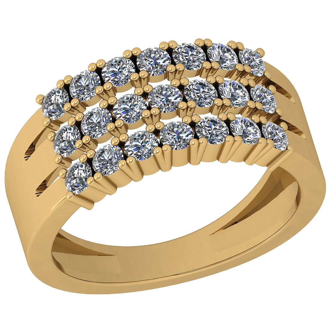 0.60 Ctw SI2/I1 Diamond 14K Yellow Gold Men s Band Ring (1 of 1)