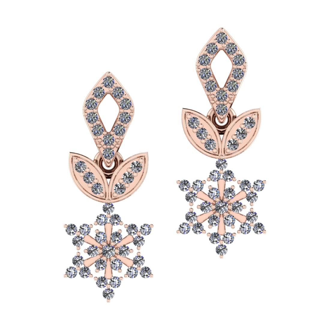 0.50 Ctw SI2/I1Diamond 14K Rose Gold Earrings (1 of 1)