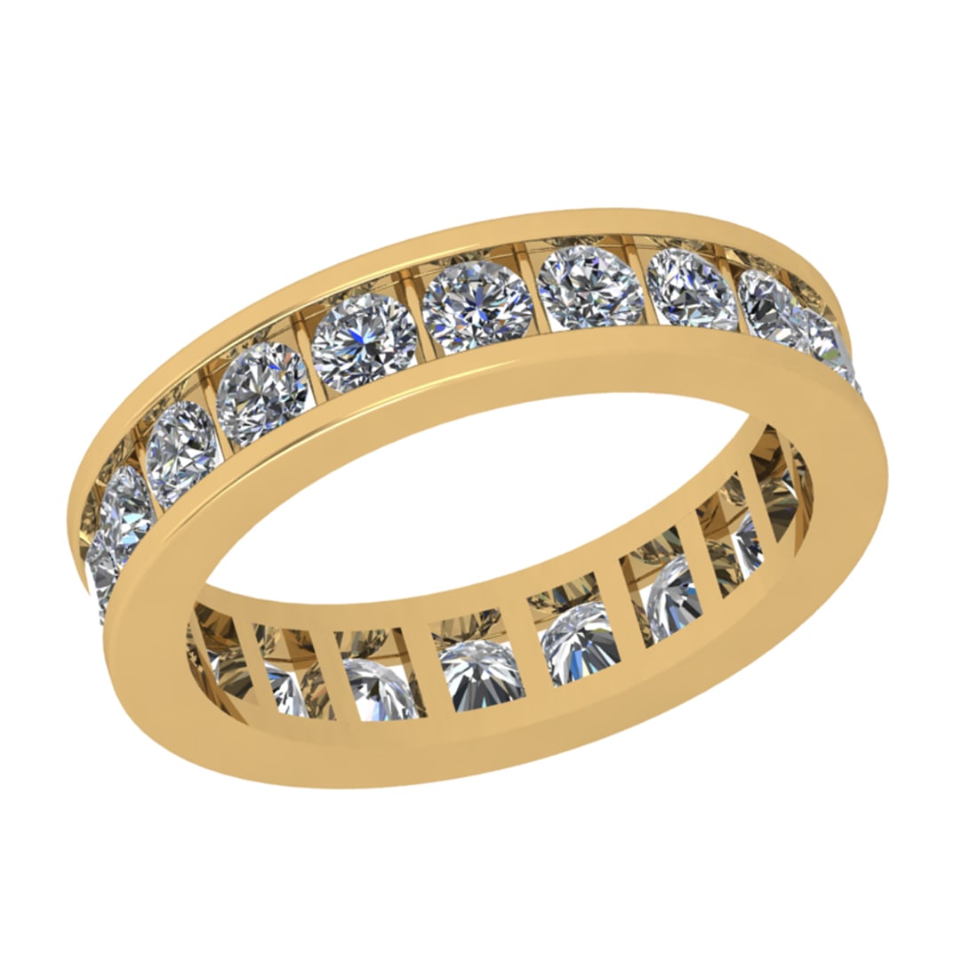 3.00 Ctw SI2/I1 Diamond 14K Yellow Gold Men s Band Ring: Total Diamond Weight : 3.00 Ctw (Round Cut) Color : J-K Setting : Prong Stone Clarity : SI2/I1 Metal Weight : Approx 4.80 Gram 14K Yellow Gold Men s Band Ring Current Ring Size is-11 #PAPPS93851v7