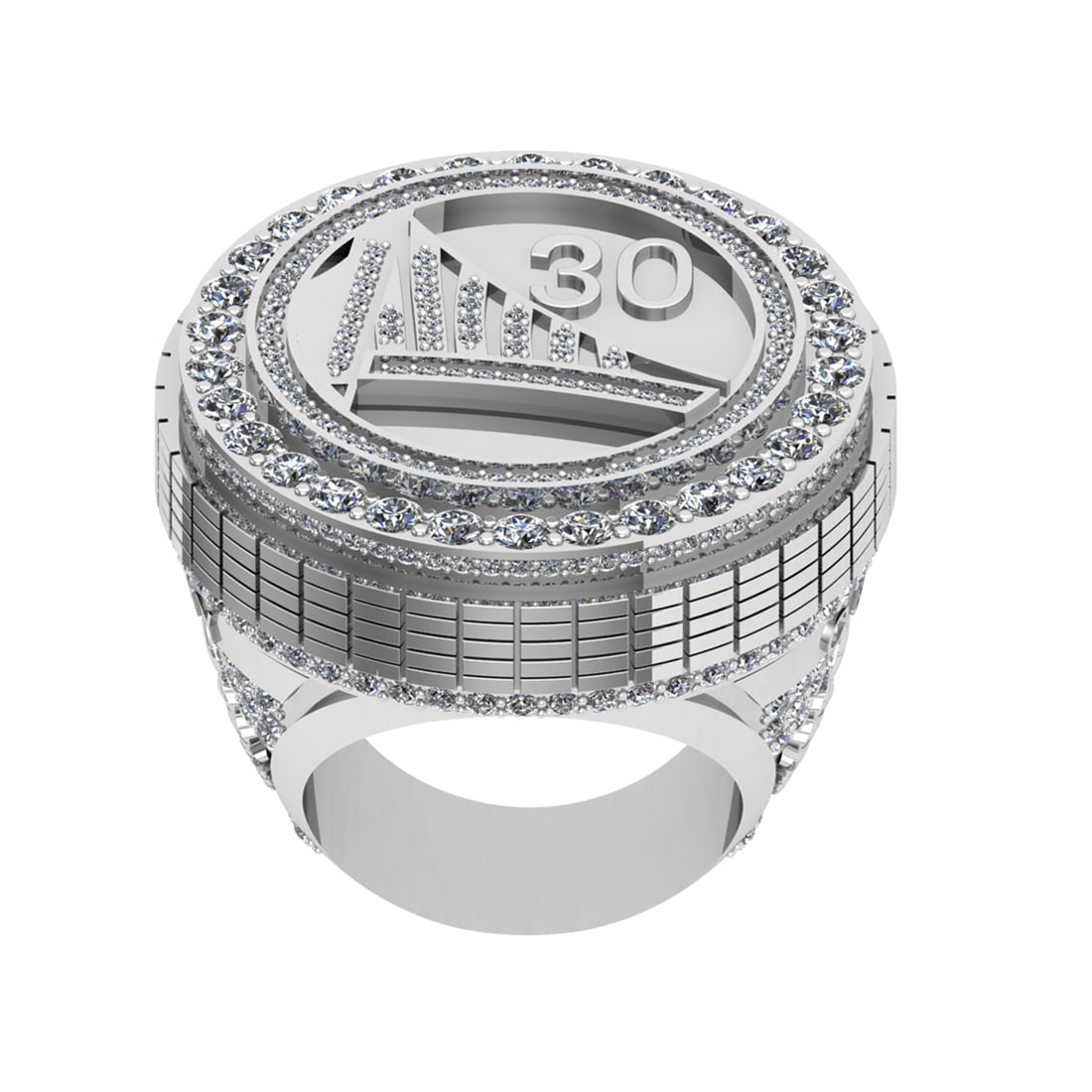 3.69 Ctw SI2/I1 Diamond 14K White Gold Basketball theme Ring: Total Diamond Weight : 3.69 Ctw (Round cut) Center Diamond Color :- J-K Center Clarity : SI2/I1 Stone Setting : Prong Metal Weight : Approx 27.50 Gram 14K White Gold Basketball theme Ring Current