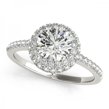 CERTIFIED PLATINUM 1.84 CTW J-K/VS-SI1 DIAMOND HALO ENGAGEMENT RING (1 of 1)