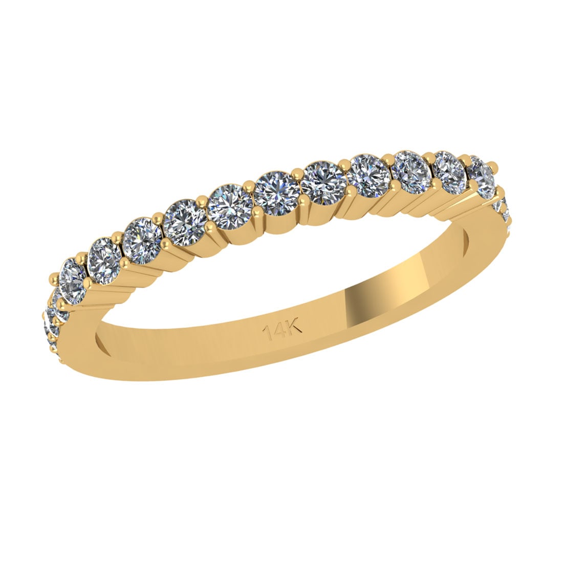 0.56 Ctw SI2/I1 Diamond 14K Yellow Gold Entity Band Ring: Total Diamond Weight : 0.56 Ctw (Round Cut) Color : J-K Setting : Prong Stone Clarity : SI2/I1 Metal Weight : Approx 2.70 Gram 14K Yellow Gold Entity Band Ring Current Ring Size is-6 #PAPPS93878v7