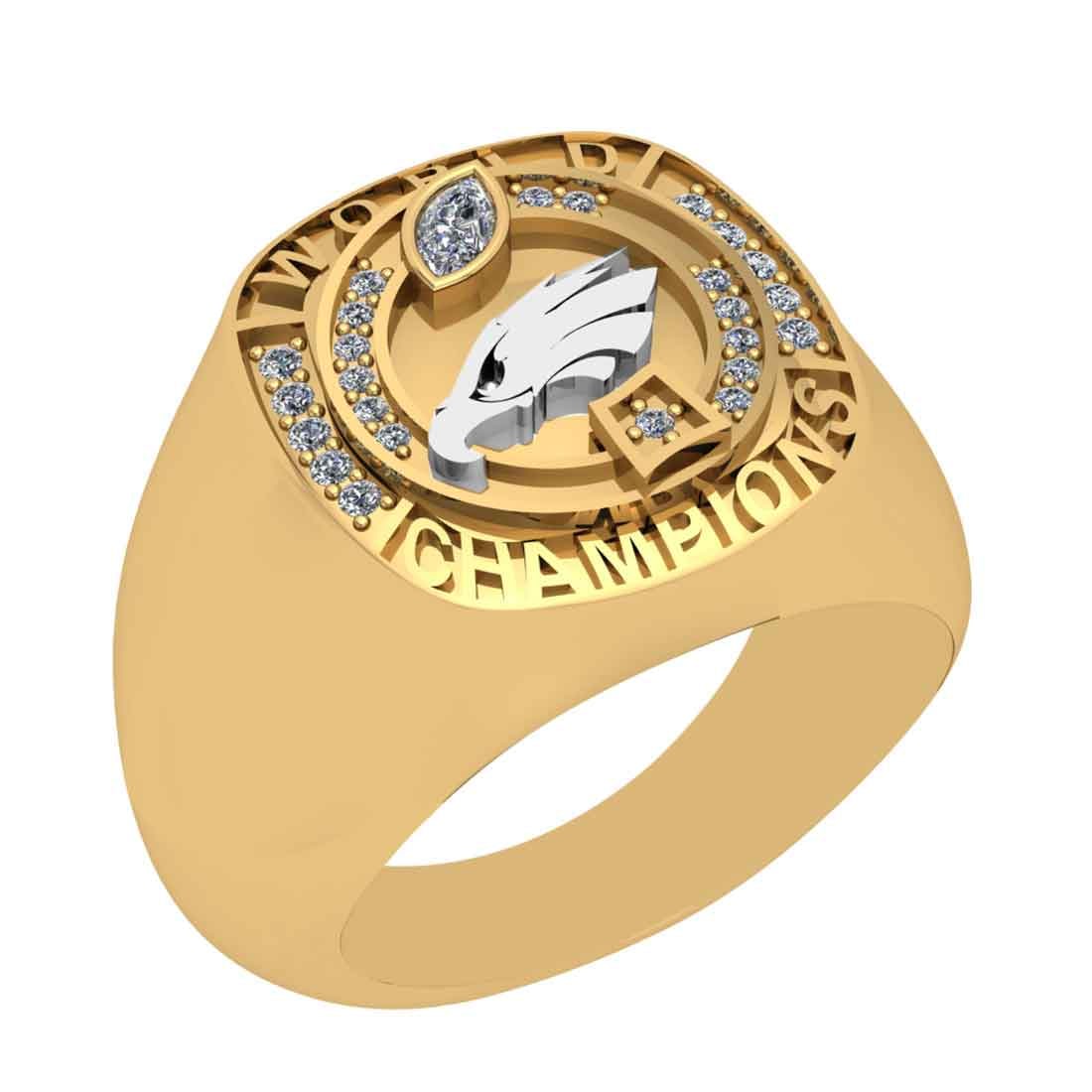 0.29 Ctw SI2/I1 Diamond 14K Yellow And White Gold Gold Two tone football th (1 of 1)