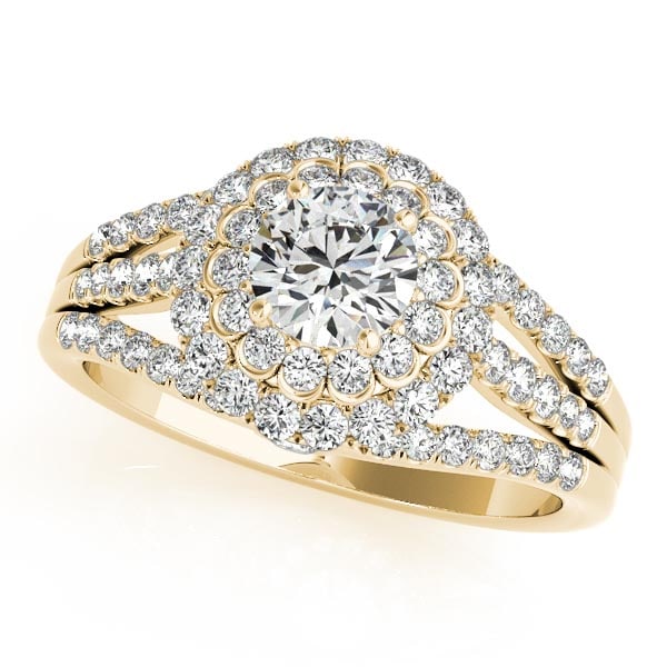 CERTIFIED 18K YELLOW GOLD 1.61 CTW J-K/VS-SI1 DIAMOND HALO ENGAGEMENT RING (1 of 1)