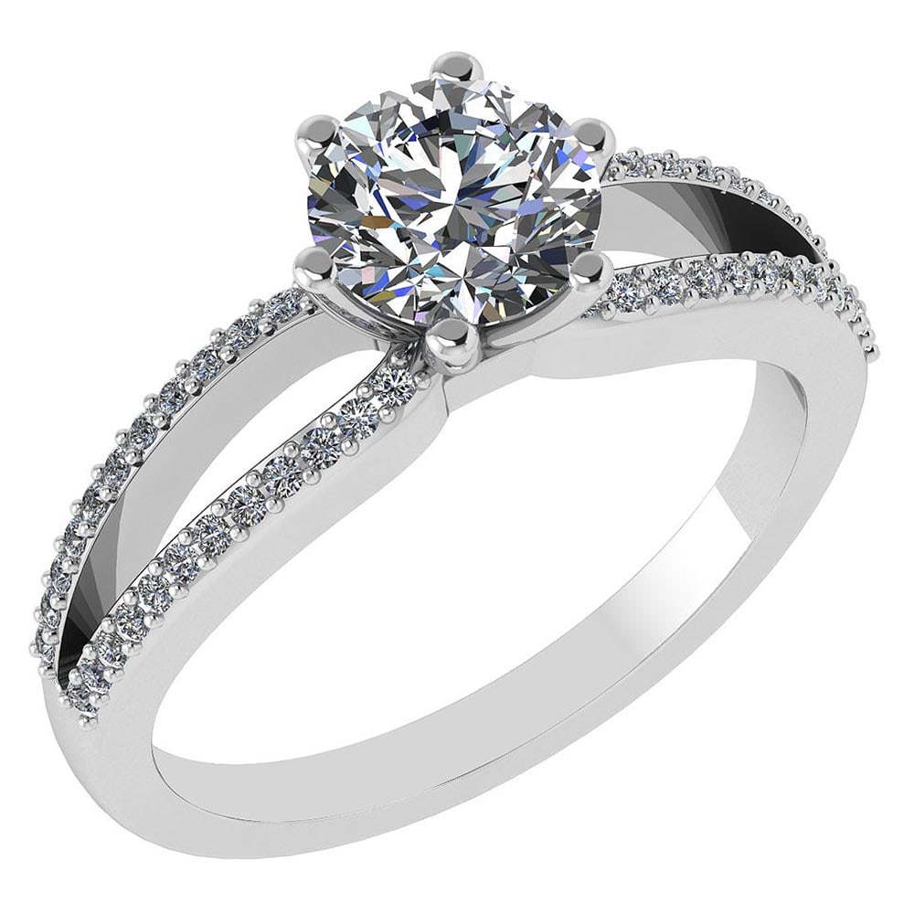 1.49 Ctw Diamond 14k White Gold Halo Ring VS/SI1 (1 of 1)