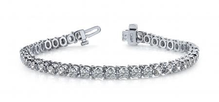 14K WHITE GOLD .75 CTW G-H I1/I2 PRONG SET DIAMOND STRAND TENNIS BRACELET (1 of 1)