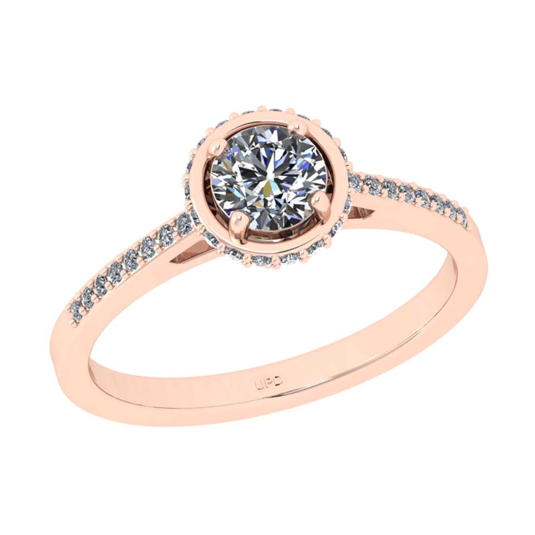 0.57 Ctw SI2/I1 Diamond 18K Rose Gold Engagement Ring: Center Diamond Weight : 0.50 Ctw ( Round Cut) Center Diamond Color :-J -K Center Stone Setting : Prong Clarity : SI2/I1 Total Weight Of Ctw 0.27 Ctw Color : J -K Clarity : SI2/I1 Stone Setting :