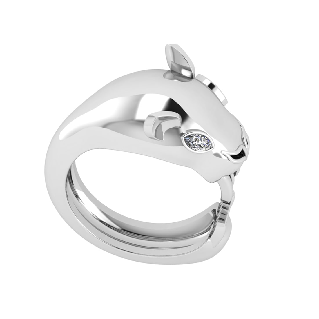 0.28 Ctw SI2/I1 Diamond Style 14K White Gold Creature theme Animal Ring (1 of 1)