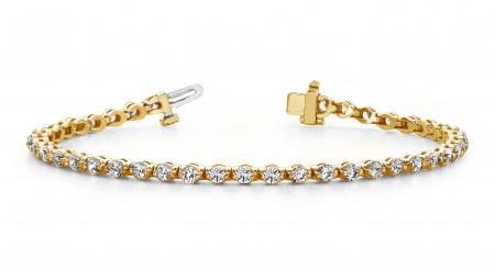 14K YELLOW GOLD 2 CTW G-H SI2/SI3 CLASSIC PRONG SET DIAMOND TENNIS BRACELET: 14K YELLOW GOLD 2 CTW G-H SI2/SI3 CLASSIC PRONG SET DIAMOND TENNIS BRACELET #PAPPS20019v5