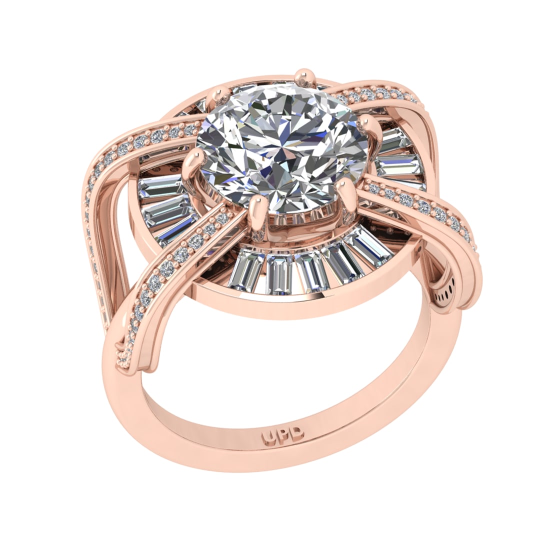 5.00 Ctw SI2/I1 Diamond 14K Rose Gold Engagement Ring: Center Diamond Weight :-: 2.50 Ctw ( Round Cut) Color :- J-K Clarity : SI2/I1 Center Stone Setting : Prong Side Diamond Weight Of Ctw 2.50 Ctw Color : J-K Clarity : SI2/I1 Stone Setting : Prong Metal