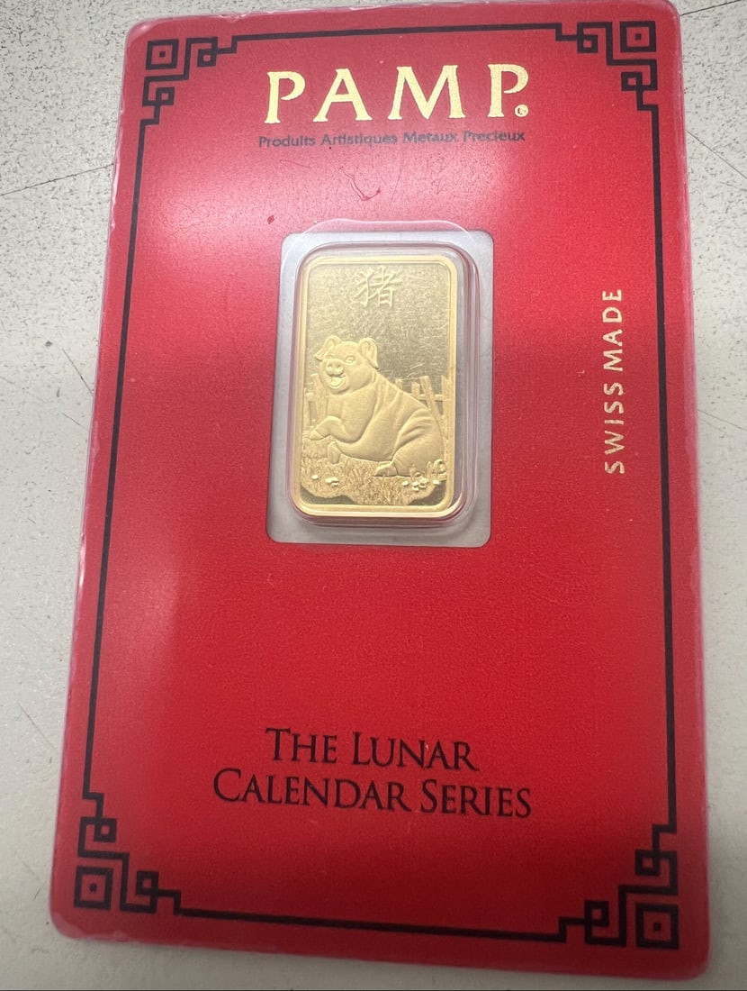 PAMP LUNAR SERIES 5 GRAM GOLD BAR YEAR OF THE PIG: PAMP LUNAR SERIES 5 GRAM GOLD BAR YEAR OF THE PIG #PAPPS22680v15