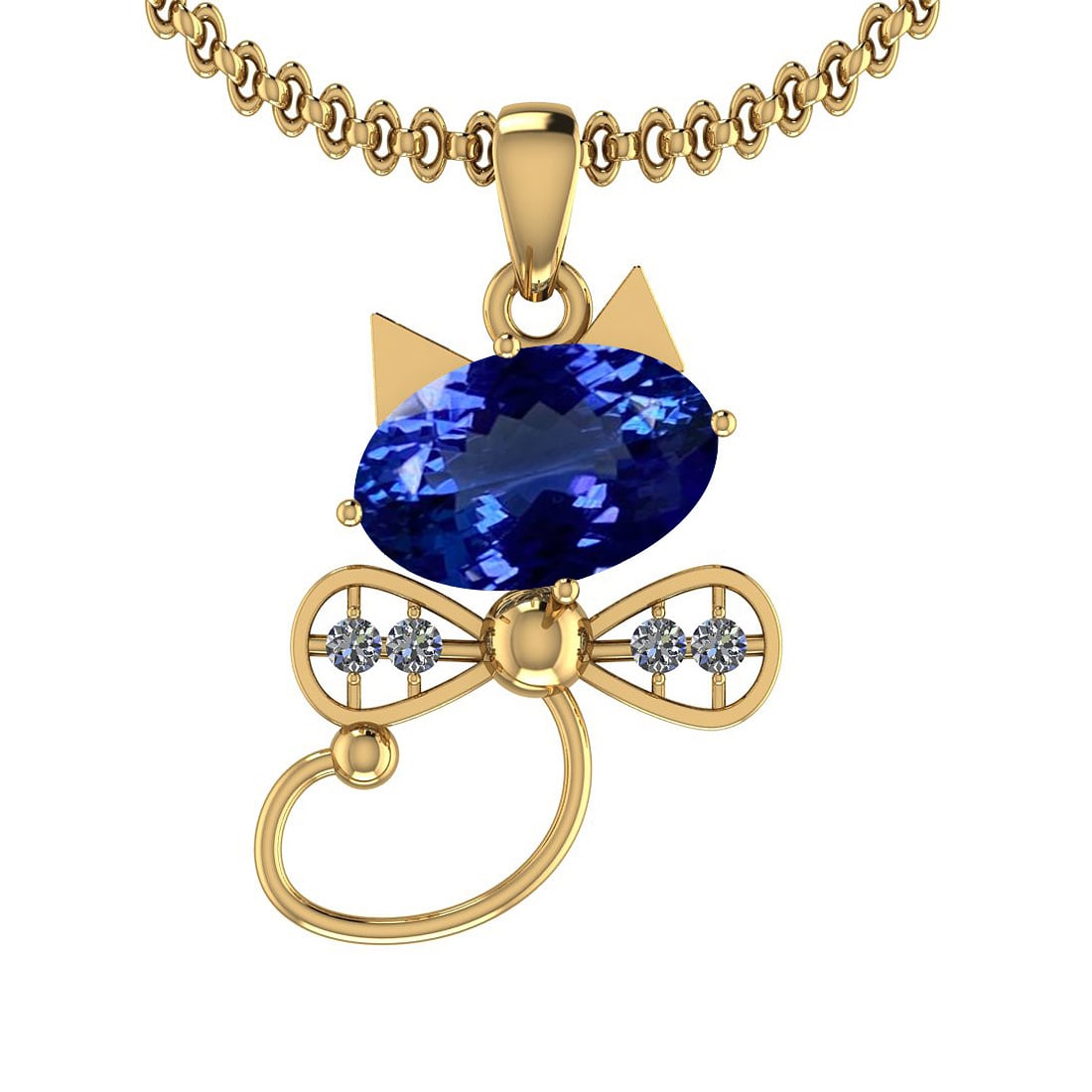 Certified 4.75 Ctw VS/SI1 Tanzanite And Diamond 14k Yellow Gold Victorian S: Center Stone Approx Weight: 4.61 Ctw (1 Pcs Oval Cut) Center Stone Color: Tanzanite Center Stone Setting: Prong Side Stone 0.14 Ctw Side Stone Color: J-K Stone Clarity: VS/SI1 Stone Setting: Prong Met