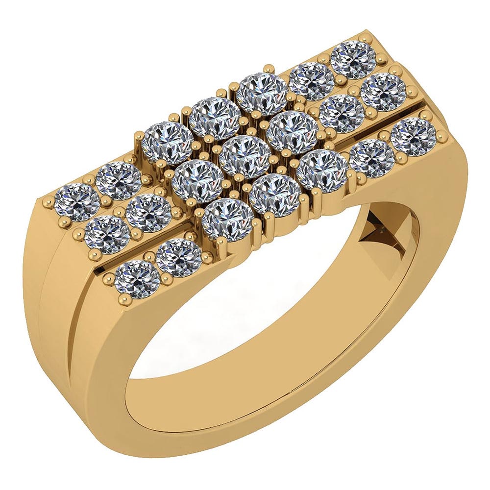 Certified 1.14 Ctw Diamond VS/SI1 18K Yellow Gold Ring Made In USA: Center Stone Approx Weight ; 1.14 Ctw (21 Pcs Round) Stone Color: White G-H Diamond Stone Clarity: VS/SI1 Color Stone Setting ; Prong Metal Approx Weight: 7.20 Gram 18K Yellow Gold Ring Made In USA #P