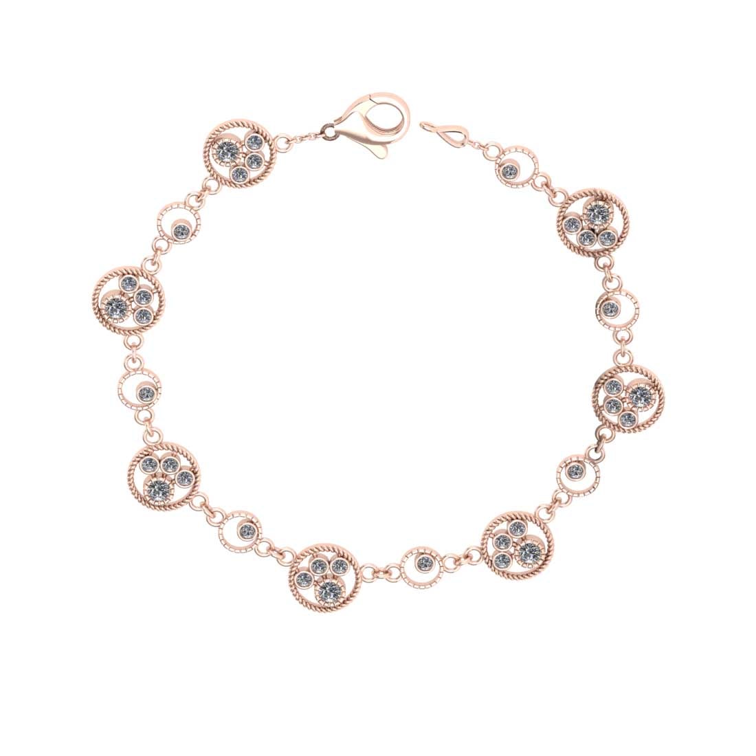 1.68 Ctw SI2/I1 Diamond Ladies Fashion 18K Rose Gold Tennis Bracelet (1 of 1)