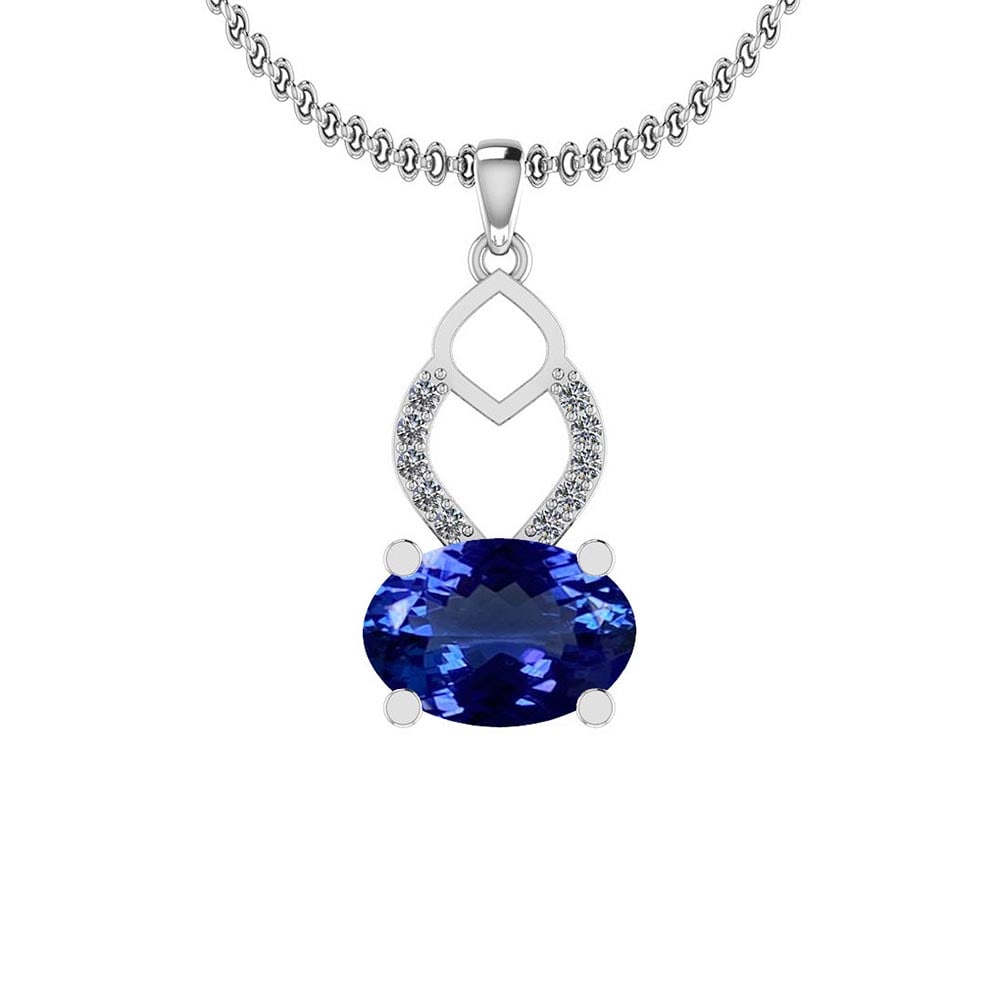 Certified 5.91 Ctw VS/SI1 Tanzanite and Diamond 14K White Gold Vintage Styl: Color Stone Approx Weight: 5.77 Ctw (1 pcs Oval) Center Stone Color: Tanzanite Center Stone Setting: Prong Side Stone Approx Weight: 0.14 Ctw Side Stone Color: G-H Stone Clarity: VS/SI1 Stone Setting: