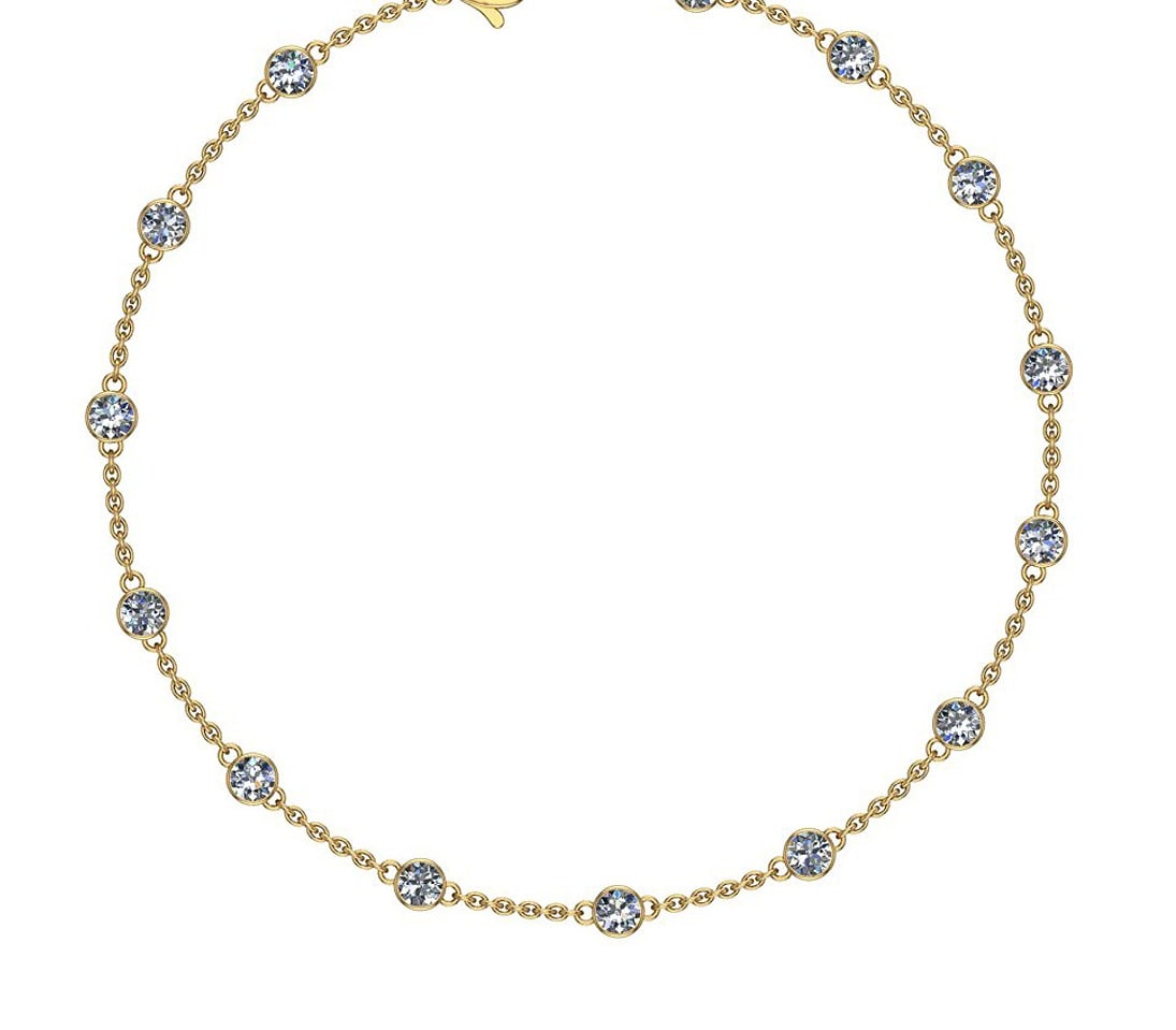 1.20 Ctw SI2/I1 Diamond 14K Yellow Gold Station Necklace: Center Diamond Weight : 1.20 Ctw Center Diamond Color :- J-K Center Clarity : SI2/I1 Stone Setting : Metal Weight : Approx 3.50 Gram 14K Yellow Gold Station Necklace Size-18 Inch SJT02-2.0-1N #PAPPS59