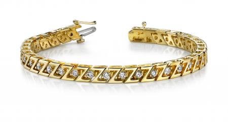 14KT YELLOW GOLD 1 CTW G-H VS2/SI1 Z LINK DIAMOND TENNIS BRACELET: 14KT YELLOW GOLD 1 CTW G-H VS2/SI1 Z LINK DIAMOND TENNIS BRACELET #PAPPS20105v5