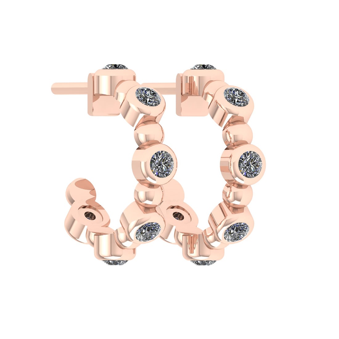 0.30 Ctw Diamond Bezel Set 14k Rose Gold Hoop Earrings: Center Diamond Weight : 0.30 Ctw (Round Cut ) Center Diamond Color : J-K Stone Setting : Bezel Center Stone Clarity : SI2/I1 Metal Weight : Approx 2.10 Gram 14k Rose Gold Hoop Earrings #PAPPS70570v7