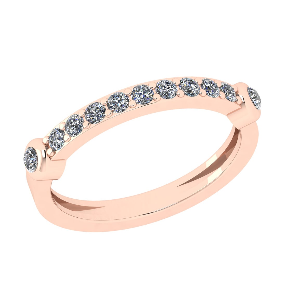 0.20 Ctw Diamond 14k Rose Gold Eternity Band Ring: Center Diamond Weight : 0.20 Ctw (Round Cut ) Center Diamond Color : J-K Stone Setting : Prong Center Stone Clarity : SI2/I1 Metal Weight : Approx 2.60 Gram 14k Rose Gold Eternity Band Ring Current Ri