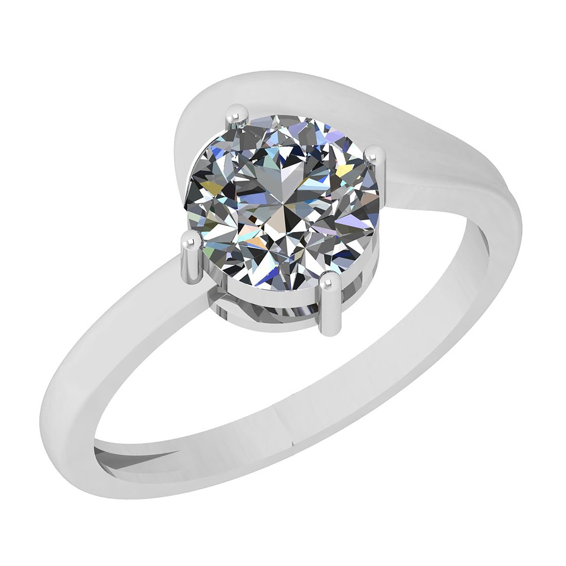 0.50 Ctw I2/I3 Diamond 14K White Gold Solitaire Ring (1 of 1)