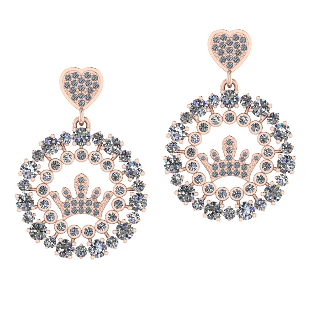 3.82 Ctw SI2/I1 Diamond Style Prong & Bezel Set 14K Rose Gold Earrings: Total Diamond Weight : 3.82 Ctw (Round Cut) Color : J-K Setting : Prong & Bezel Stone Clarity : SI2/I1 Metal Weight : Approx 9.30 Gram 14K Rose Gold Earrings #PAPPS91467v7