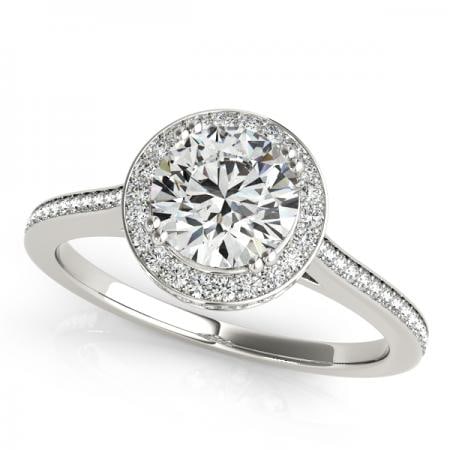 CERTIFIED PLATINUM 1.39 CTW J-K/VS-SI1 DIAMOND HALO ENGAGEMENT RING (1 of 1)