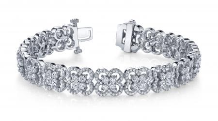 14KT WHITE GOLD 5 CTW G-H VS2/SI1 BLOSSOMING BEAUTY DIAMOND BRACELET: 14KT WHITE GOLD 5 CTW G-H VS2/SI1 BLOSSOMING BEAUTY DIAMOND BRACELET #PAPPS20183v5