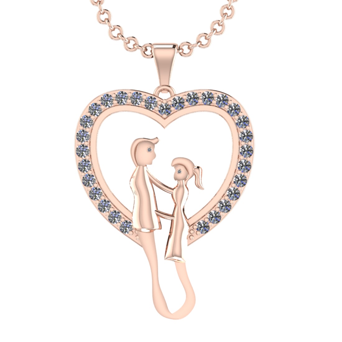 0.75 Ctw SI2/I1 Diamond 14K Rose Gold valentine s day theme pendant necklac: Total Diamond Weight : 0.75 Ctw (Round cut) Center Diamond Color :- J-K Center Clarity : SI2/I1 Stone Setting : Prong Metal Weight : Approx 4.90 Gram 14K Rose Gold valentine s day theme pendant neckla