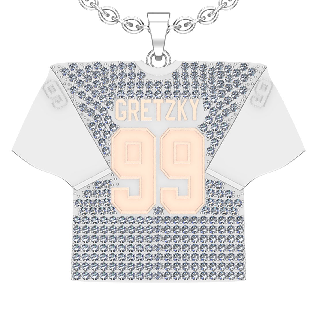 3.66 Ctw SI2/I1 Diamond 14K White and Yellow Gold Hockey theme Pendant Neck: Total Diamond Weight : 3.66 Ctw (Round cut) Center Diamond Color :- J-K Center Clarity : SI2/I1 Stone Setting : Prong Metal Weight : Approx 28.80 Gram 14K White and Yellow Gold Hockey theme Pendant Ne