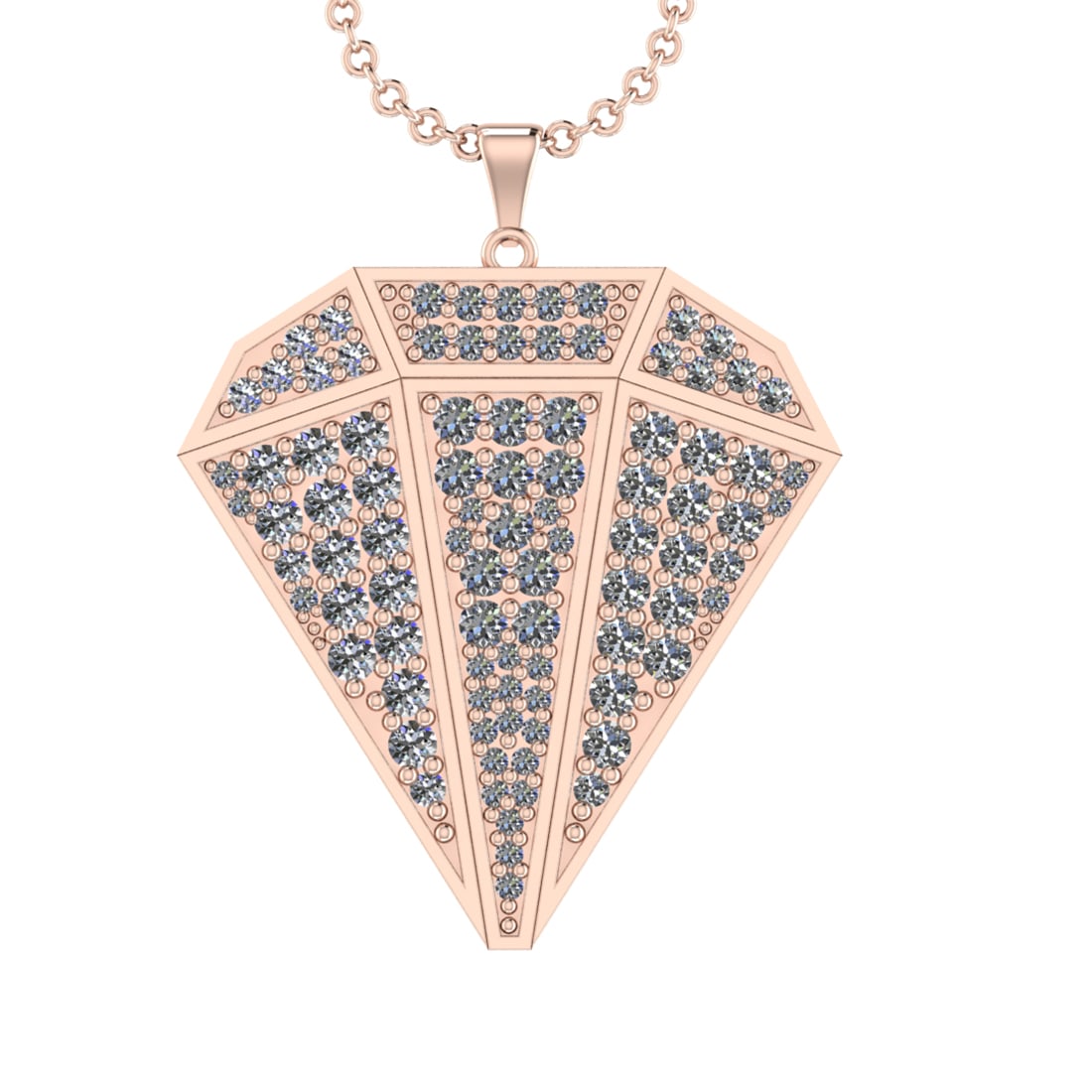 3.92 Ctw SI2/I1 Diamond 14K Rose Gold Pendant Necklace: Total Diamond Weight : 3.92 Ctw (Round cut) Center Diamond Color :- J-K Center Clarity : SI2/I1 Stone Setting : Prong Metal Weight : Approx 10.80 Gram 14K Rose Gold Pendant Necklace #PAPPS32608v8
