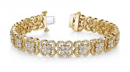 14KT YELLOW GOLD 5 CTW G-H SI2/SI3 BLOSSOMING BEAUTY DIAMOND BRACELET: 14KT YELLOW GOLD 5 CTW G-H SI2/SI3 BLOSSOMING BEAUTY DIAMOND BRACELET #PAPPS20285v5