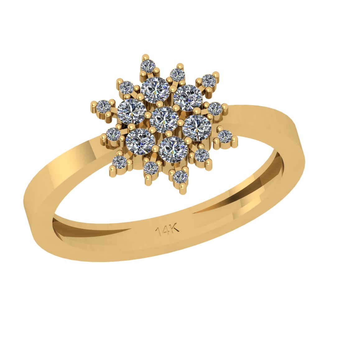 0.30 Ctw SI2/I1 Diamond 14K Yellow Gold Cluster Ring: Total Diamond Weight : 0.30 Ctw ( Round Cut) Color : J-K Setting : Prong Stone Clarity : SI2/I1 Metal Weight : Approx 2.50 Gram 14K Yellow Gold Cluster Ring Current Ring Size is-6 #PAPPS93866v7