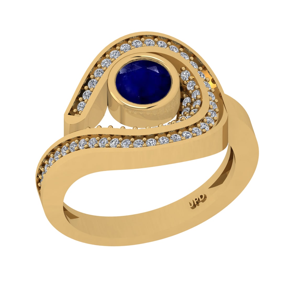 0.81 Ctw SI2/I1 Blue Sapphire and Diamond 14K Yellow Gold Engagement Ring: Center stone Weight :-: 0.50 Ctw ( Round Cut) Center stone color :-Blue Sapphire Center Stone Setting : Prong Side Diamond Weight Of Ctw 0.31 Ctw Color : J-K Clarity : SI2/I1 Stone Setting : Prong Met
